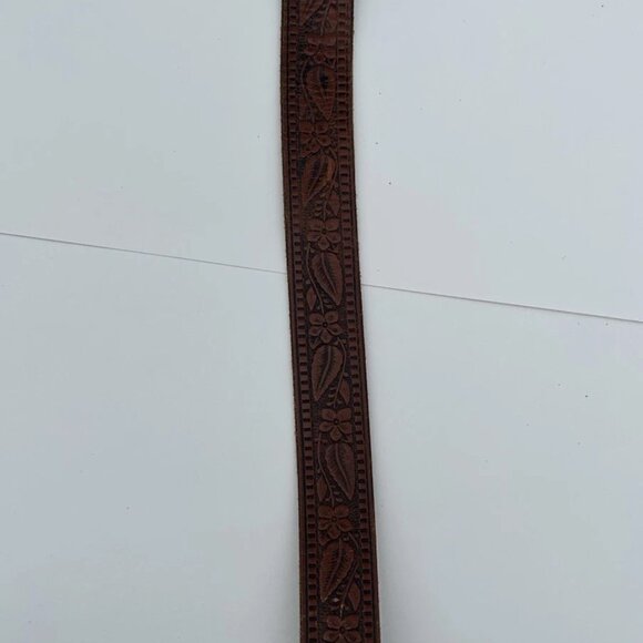 Vtg 70s Ranchcraft 3257 Western Floral Boho Horse Tooled Leather Belt Womens 34 - Picture 11 of 15